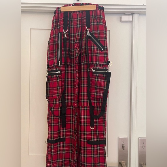 Tripp NYC Clash Darkstreet Pants red plaid - Picture 2 of 6